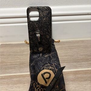 Loopy Case Black and Gold Floral Phone Case